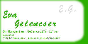 eva gelencser business card